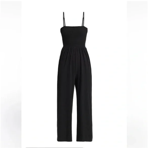 ATM Anthony Thomas Melillo Black Cotton Smocked Jumpsuit Small - Picture 4 of 7